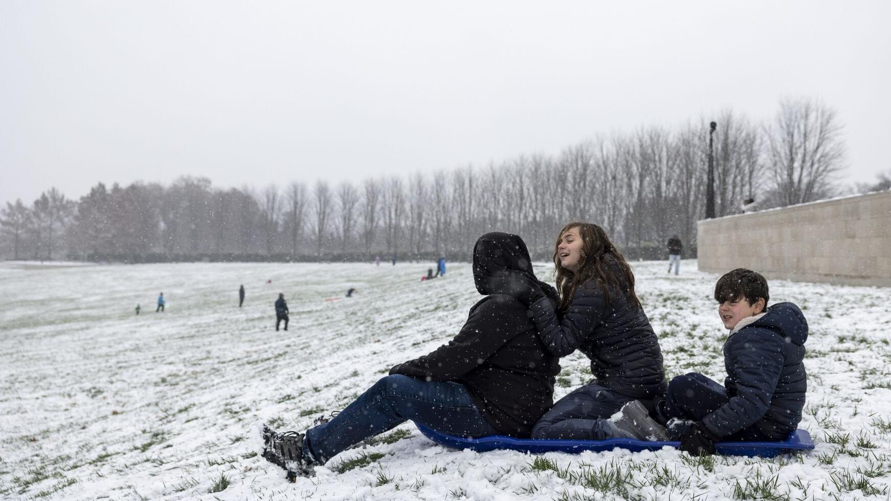 The snow’s here! Stay home if you can, transportation department warns.